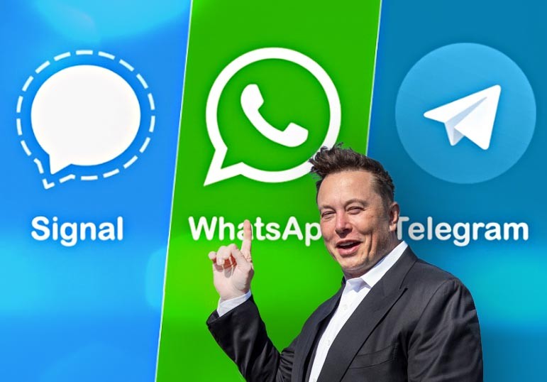 Elon Musk OVER Signal vs Telegram vs WhatsApp Competition